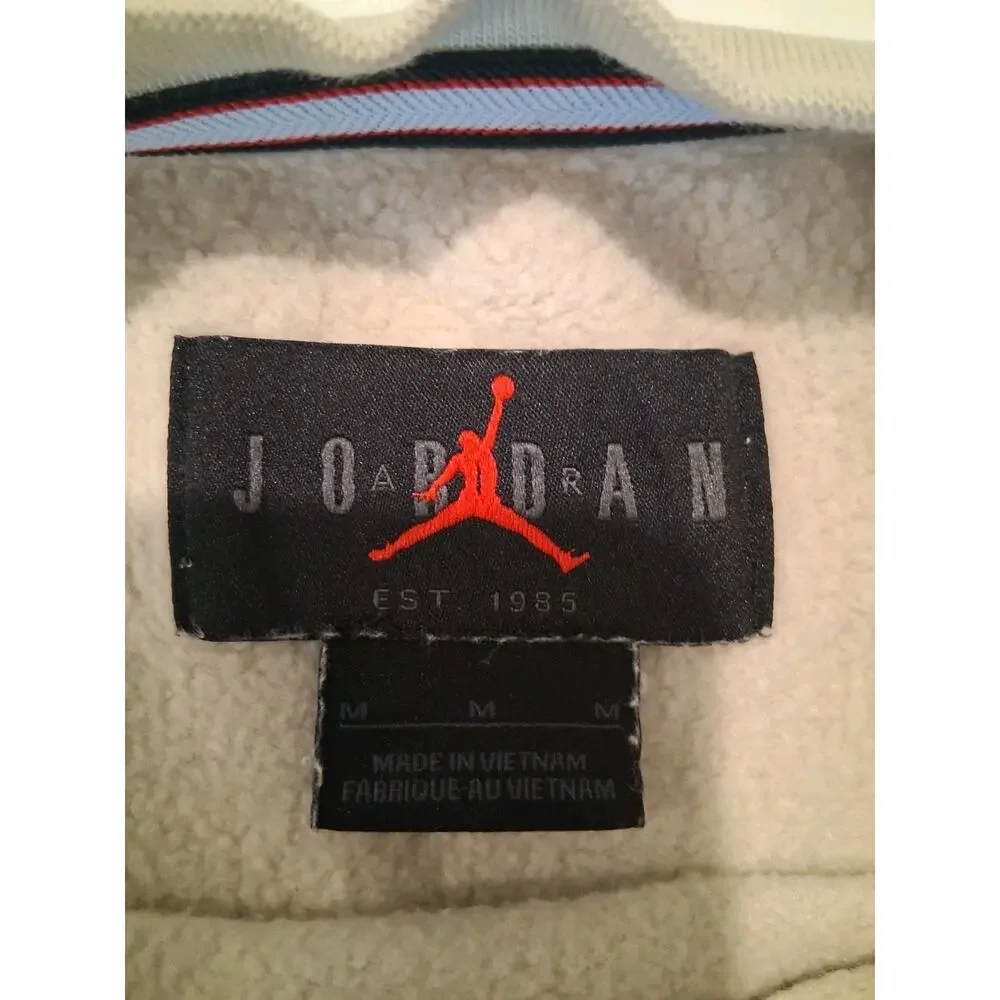 Nike Air Jordan Essential Holiday Plaid Fleece Crewneck Sweatshirt Rattan Men's